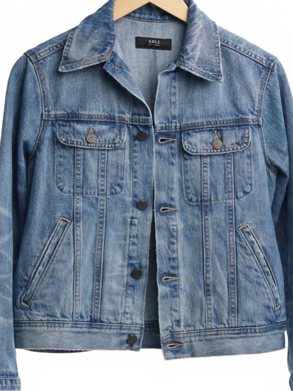 ABLE Bailey Blue Denim Jean Jacket Size M